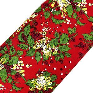 Christmas Fabric Remnant Poinsettias Vintage Springs Mills 53" Wide x 6 Yds